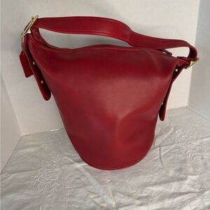 Vintage Coach RARE RED duffle sac 9085 USA 1999 XL